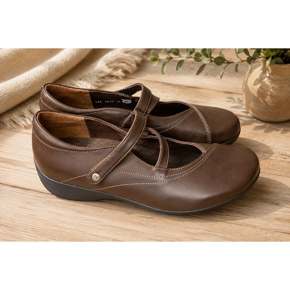 Wolky Brown Leather Mary Jane Comfort Walking Shoes Women EU 42 US 10.5